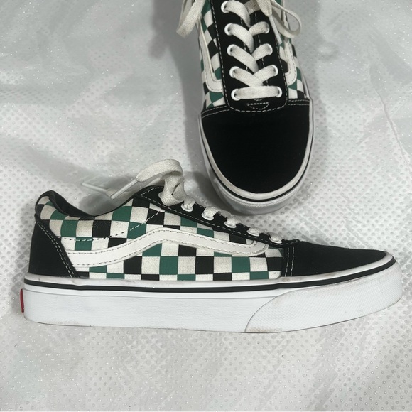 Vans Ward Checkerboard Sneakers Green and Black, Youth Sz 3.5 - Picture 8 of 12